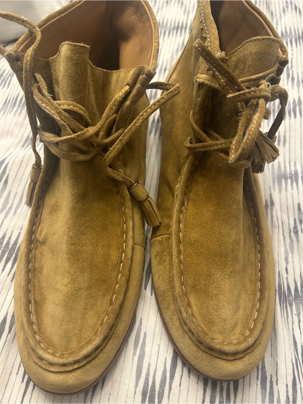 New- Aerin (Aerin Lauder) Tan Suede Moccasin Ankle Boots - 100% leather